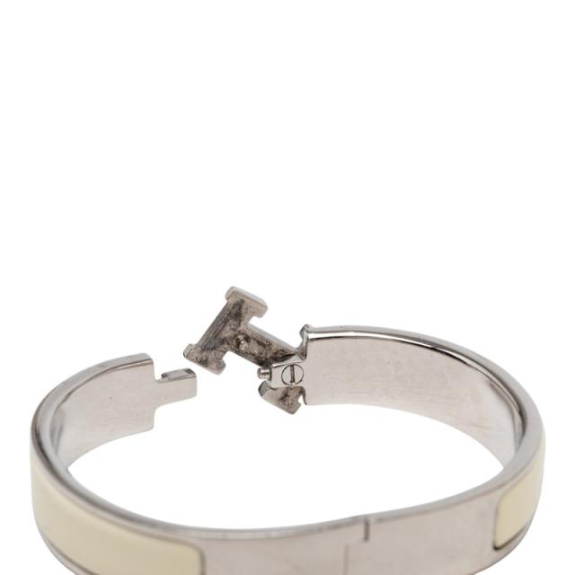 エルメス クリックH PM Hバングル ブレスレット アイボリー シルバー メタル エナメル レディース HERMES 【中古】_3