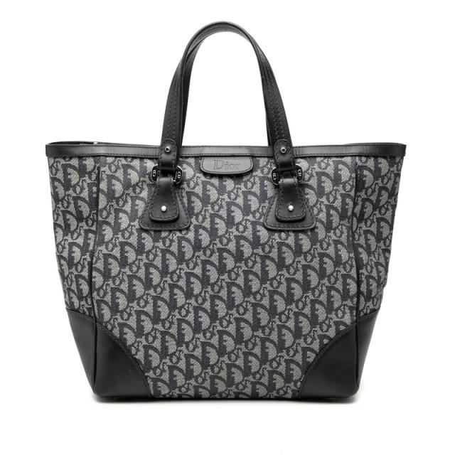 ディオール トロッター トートバッグ ハンドバッグ ネイビー キャンバス レザー レディース Dior 【中古】 60,720円