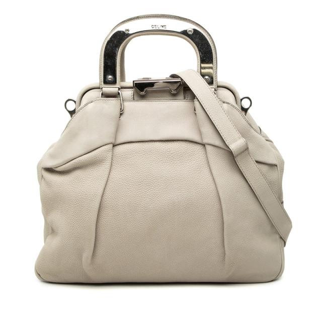 セリーヌ ロゴ ハンドバッグ ショルダーバッグ 2WAY ベージュ レザー レディース CELINE 【中古】