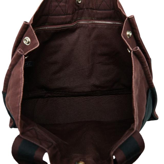 エルメス フールトゥ MM トートバッグ ハンドバッグ ワインレッド ブラック キャンバス レディース HERMES 【中古】_5