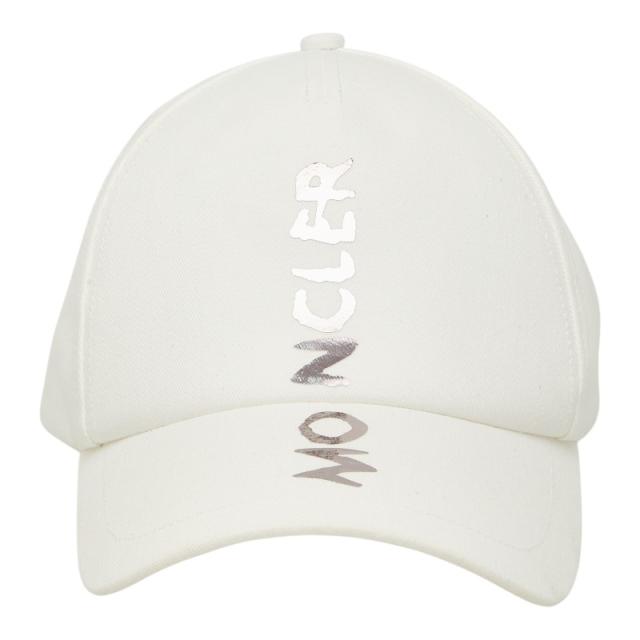 モンクレール ロゴ ベースボールキャップ サイズ:UNI ホワイト シルバー コットン レディース MONCLER 【中古】
