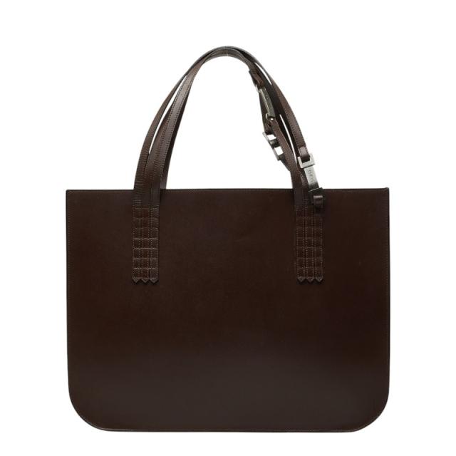 シャネル ヴィンテージ ロゴ 3連ハンドル トートバッグ ブラウン レザー レディース CHANEL 【中古】