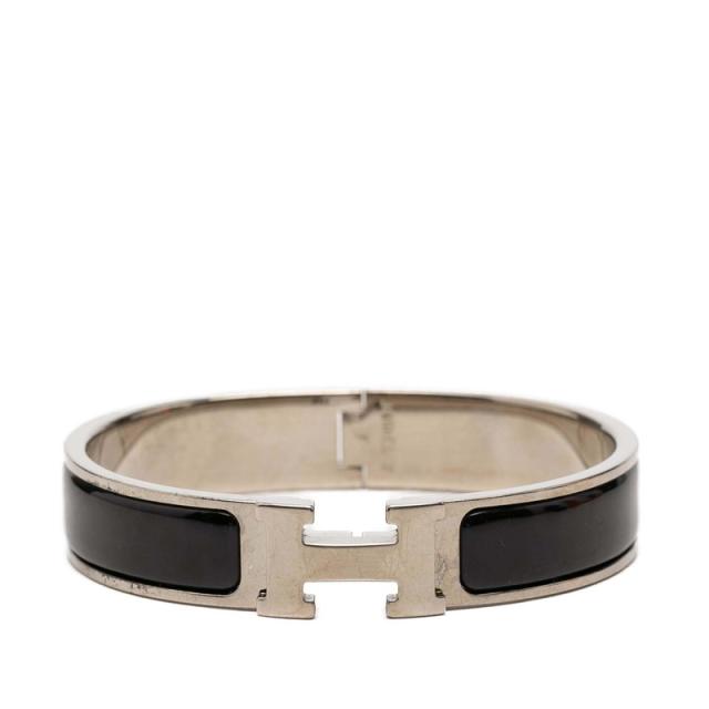 エルメス クリックH PM エナメルブレスレット シルバー ブラック メタル レディース HERMES 【中古】 44,005円
