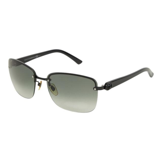 グッチ インターロッキングG リムレス サングラス GG2863/S ブラック アセテート メタル メンズ レディース GUCCI 【中古】