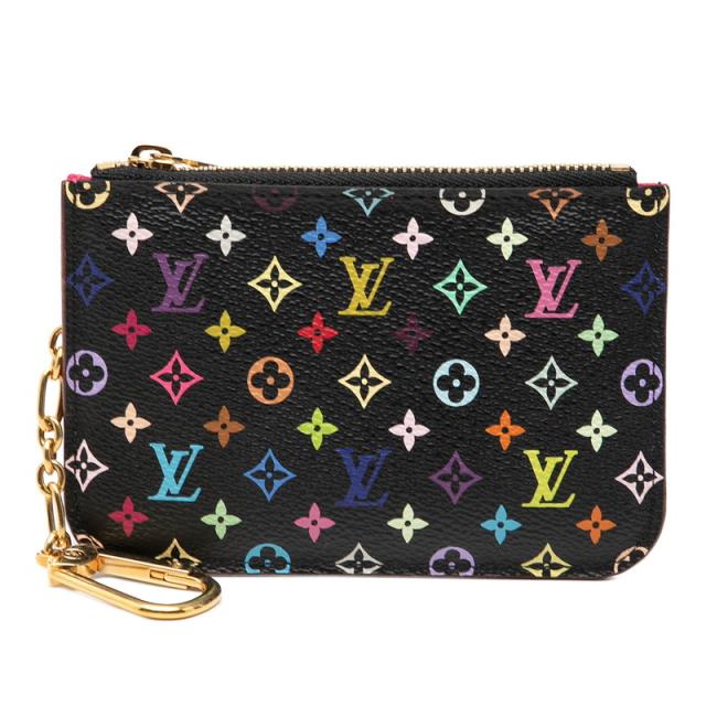 ルイ ヴィトン モノグラム マルチカラー ポシェットクレ コインケース 小銭入れ M93735 ノワール ブラック LOUIS VUITTON 【中古】