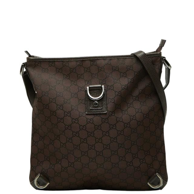 グッチ GGナイロン アビー 斜め掛け ショルダーバッグ 268642 ブラウン ナイロン レザー レディース GUCCI 【中古】