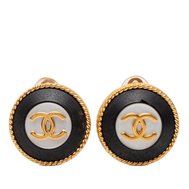 シャネル ココマーク ヴィンテージ イヤリング 97P ゴールド ブラック メッキ レディース CHANEL 【中古】 33,865円