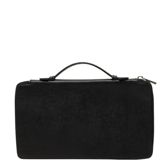 セリーヌ ラウンドファスナー 長財布 セカンドバッグ ブラック PVC レザー メンズ CELINE 【中古】