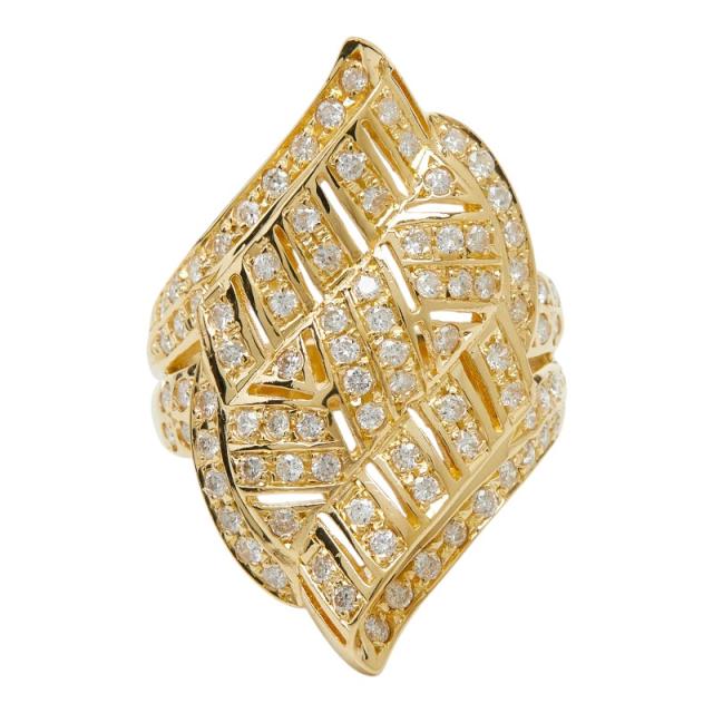 K18YG イエローゴールド ダイヤ1.22ct リング 指輪 レディース 15号 中古