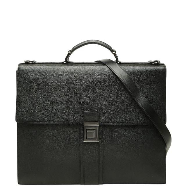 バーバリー ビジネスバッグ ブリーフケース ショルダーバッグ 2WAY ブラック レザー メンズ BURBERRY 【中古】