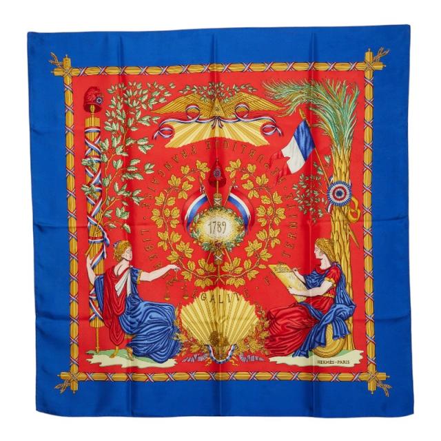 エルメス カレ90 1789 LIBERTE EGALITE FRATERNITE REPUBLIQUE FRANCAISE 1789年フランス革命を記念して スカーフ HERMES 【中古】