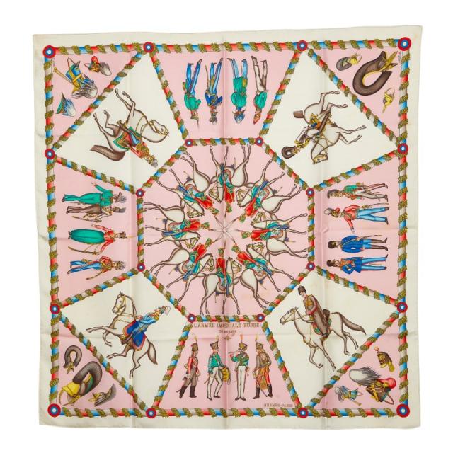エルメス カレ90 LARMEE IMPERIALE RUSSE ロシア軍事博物館 スカーフ 大判 ピンク マルチカラー シルク レディース HERMES 【中古】 12,816円