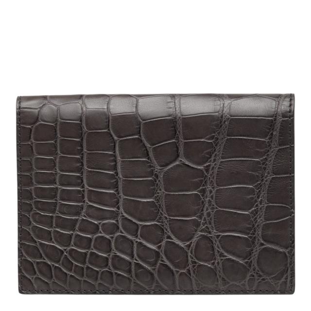 バリー パスポートケース ダークグレー アリゲーター レディース BALLY 【中古】