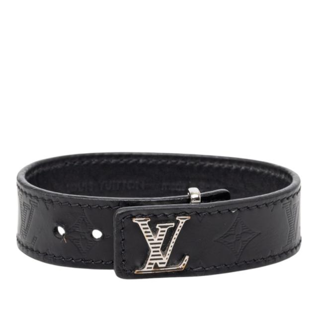 ルイ ヴィトン モノグラム LV スリム シャドウ ブレスレット サイズ19 M4165 ブラック レザー レディース LOUIS VUITTON 【中古】 29,054円