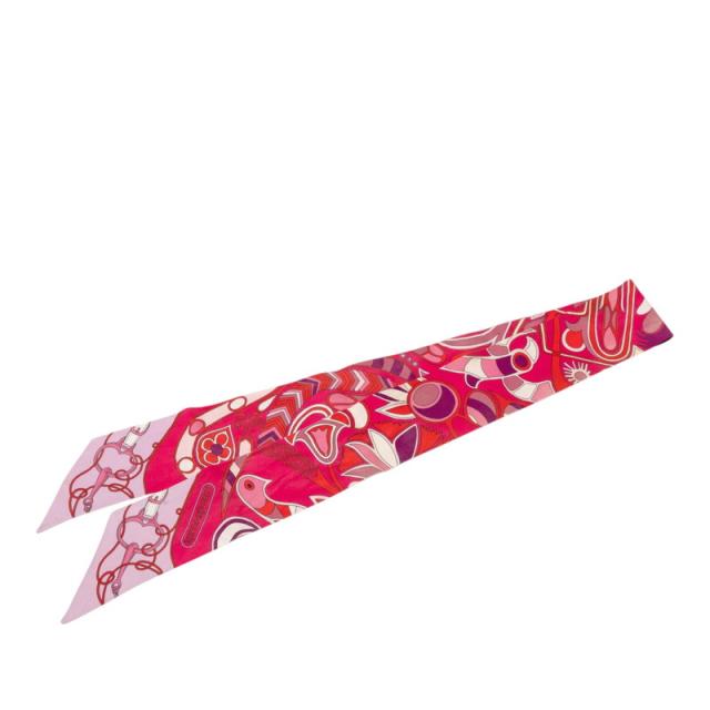 エルメス ツイリー Folklore BE Fuchsia Rouge Rose スカーフ パープル系 マゼンタ シルク レディース HERMES 【中古】 19,350円