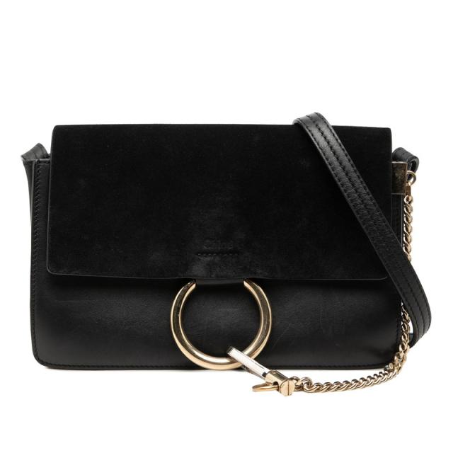 クロエ フェイ Faye 斜め掛け ショルダーバッグ ブラック レザー スウェード レディース Chloe 【中古】 29,120円