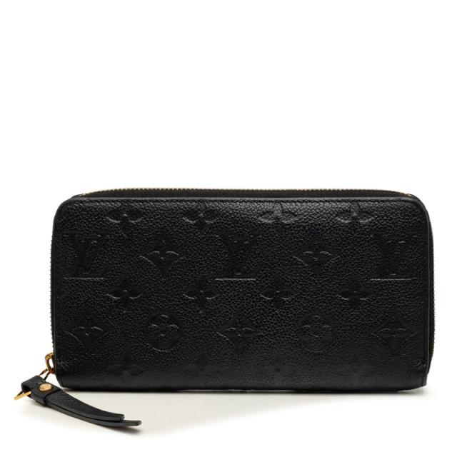 ルイ ヴィトン モノグラム アンプラント ジッピーウォレット 長財布 ラウンドファスナー M61864 ノワール レザー LOUIS VUITTON 【中古】