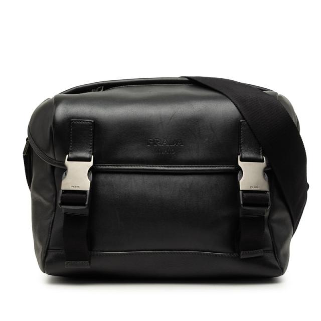 プラダ メッセンジャーバッグ 斜め掛け ショルダー ブラック レザー レディース PRADA 【中古】 64,900円