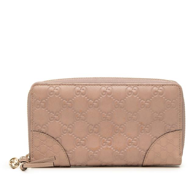 グッチ グッチシマ ラウンドファスナー 長財布 323397 ベージュ系 レザー レディース GUCCI 【中古】 16,132円