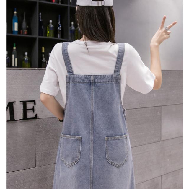 レディース 女性用 ウィメンズ スカート ワンピース 袖無し ノースリーブ ゆったり 妊婦 マタニティ ロング丈 デニム