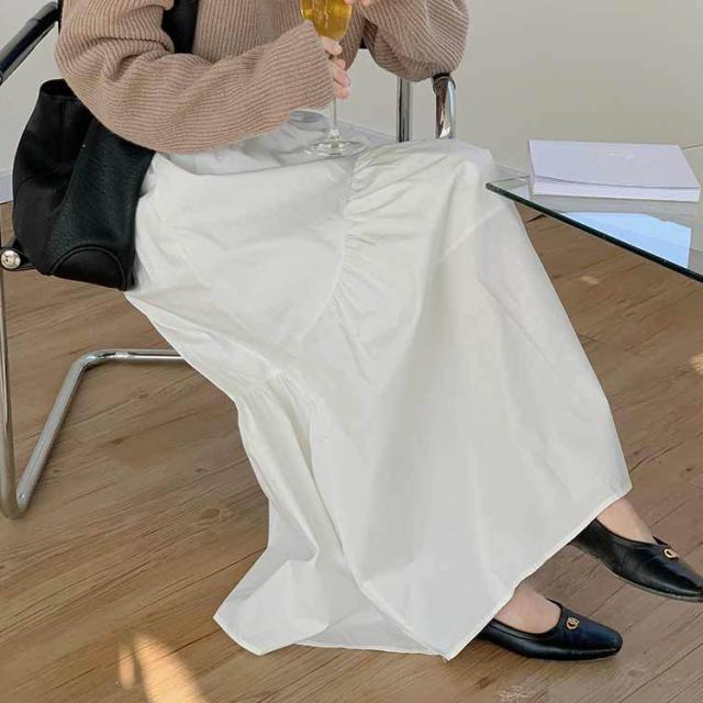 レディース 女性用 ウィメンズ ボトムス スカート ロング丈 ゆったり シンプル カジュアル Aライン 綿 通気性_5