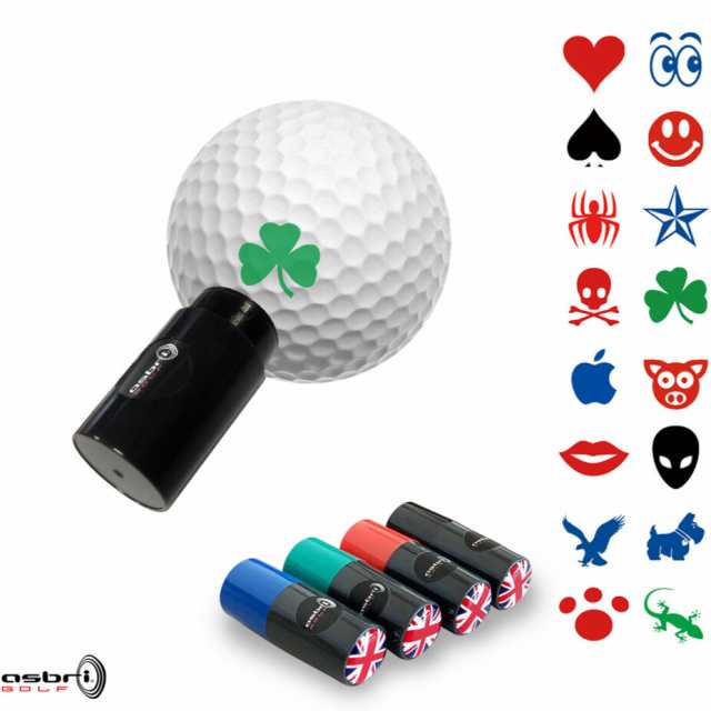 ゴルフ ボールスタンプ 誤球防止 インク補充なし 全17種類 Asbri