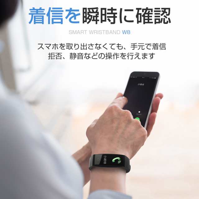 itDEAL スマートウォッチ W8 iphone対応 android対応 line対応 活動量計心拍計IP68防水 腕時計レディース メンズ スマートブレスレット 睡眠検測 皮膚温変動