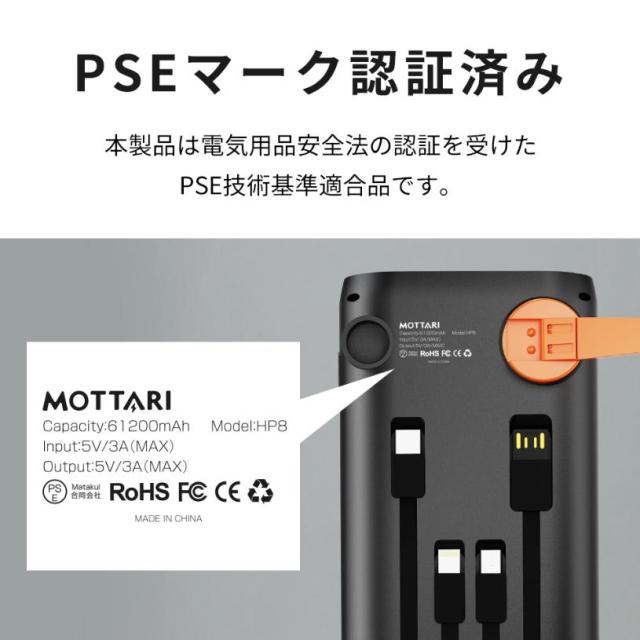 最新型 ソーラーモバイルバッテリー 61200mAh 超大容量 3.0A急速充電 5
