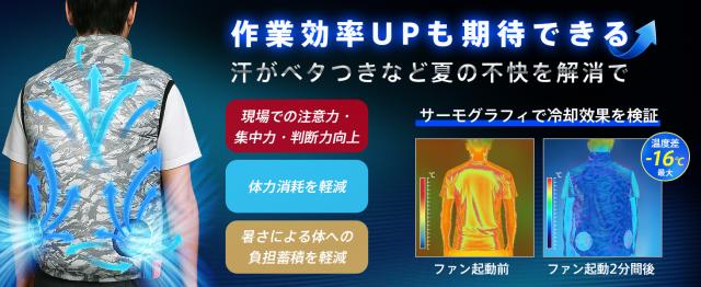 2025革新型】空調作業服 体感-16℃ 空調ウェア ファン付き作業服 DC
