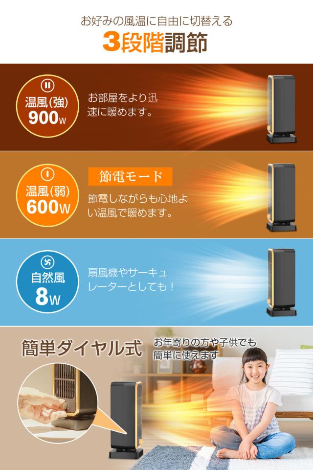 【新品未使用】セラミックファンヒーター セラミックヒーター 電気ファンヒーター 大型 暖房器具 省エネ 2秒速暖 足元ヒーター 電気ストーブ 700W/1200W 電気ヒーター 温風 リモコン付き 脱衣所 トイレ PSE認証済み 10畳 タイマー　ホワイト 最新版セラミックヒーター ファンヒーター 2秒速暖 足元ヒーター 大