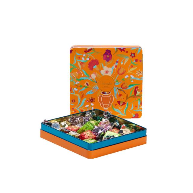 ハロウィン クリスマス お歳暮 ギフト ヴェンキ バロック マキシスクエア缶 オレンジ