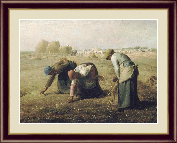 【お得クーポン配布中】 世界の名画 落穂拾い　フランソワ　ミレー F8　61×49.5cm 手彩仕上 高精細巧芸美術画 インテリア 額入り　額装込　アート　ギフト　巣ごもり　油絵