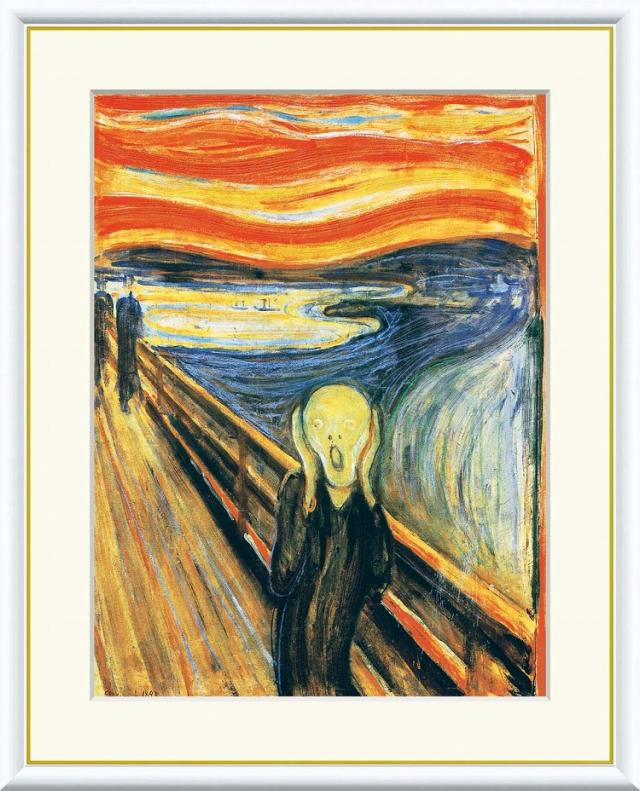 世界の名画　油絵 叫び　ムンク F8　61×49.5cm 手彩仕上 高精細巧芸美術画 インテリア 額入り　額装込　アート　ギフト　巣ごもりの通販は