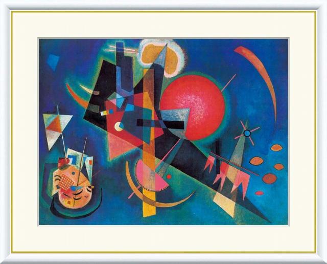 世界の名画　油絵 インブルー　カンディンスキー F8　61×49.5cm 手彩仕上 高精細巧芸美術画 インテリア 額入り　額装込　アート　ギフト　巣ごもりの通販は