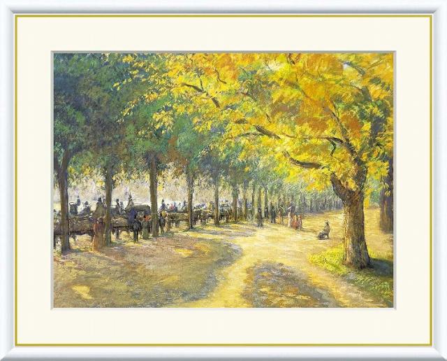 【お得クーポン配布中】 世界の名画 ロンドン　ハイドパーク　ピサロ F8　61×49.5cm 手彩仕上 高精細巧芸美術画 インテリア 額入り　額装込　アート　ギフト　巣ごもり　油絵