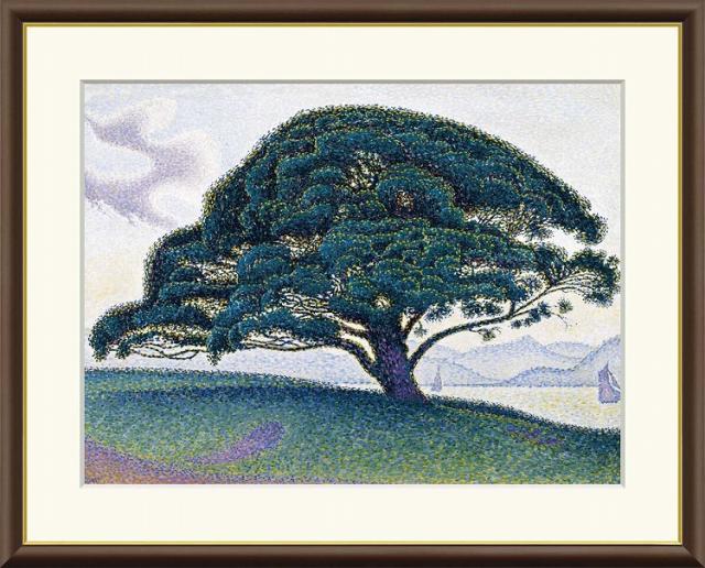 【お得クーポン配布中】 世界の名画 笠松　シニャック F8　61×49.5cm 手彩仕上 高精細巧芸美術画 インテリア 額入り　額装込　アート　ギフト　巣ごもり　油絵