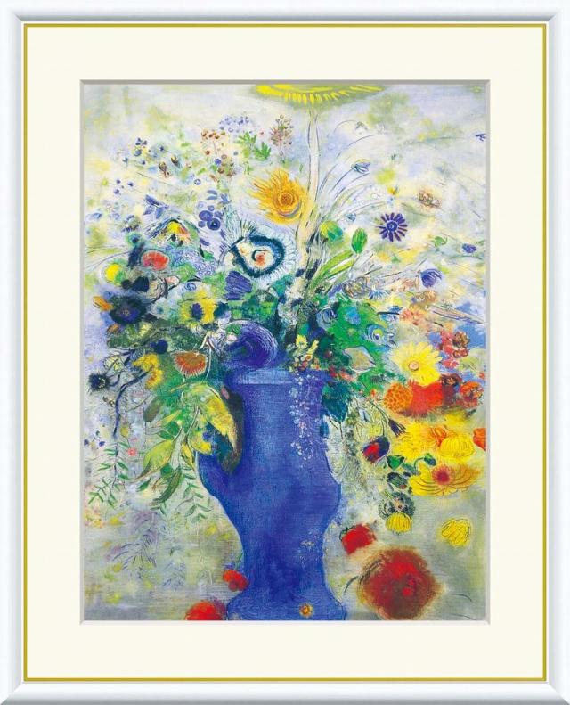 【お得クーポン配布中】 世界の名画 グランブーケ　ルドン F8　61×49.5cm 手彩仕上 高精細巧芸美術画 インテリア 額入り　額装込　アート　ギフト　巣ごもり　油絵