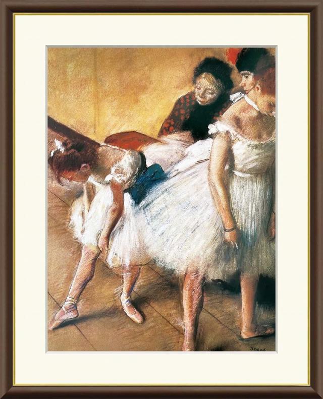 【お得クーポン配布中】 世界の名画 ダンスの試験　ドガ F8　61×49.5cm 手彩仕上 高精細巧芸美術画 インテリア 額入り　額装込　アート　ギフト　巣ごもり　油絵
