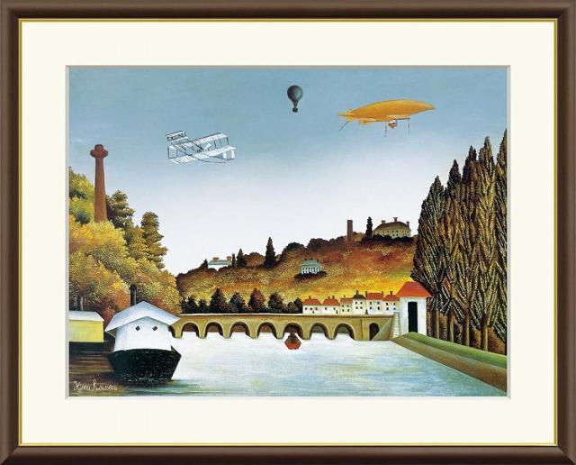 世界の名画　油絵 セーブル橋の眺め　ルソー F4　42×34cm 手彩仕上 高精細巧芸美術画 インテリア 額入り　額装込　アート　ギフト　巣ごもりの通販は 5,418円