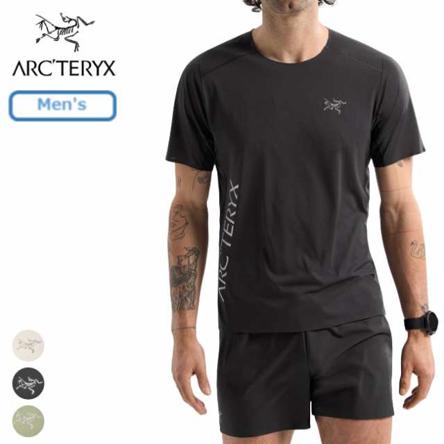 アークテリクス ARC’TERYX ノーバン ダウンワード ロゴ ショートスリーブ メンズ アウトドア トレイルランニング Tシャツ 半袖 反射ロゴ