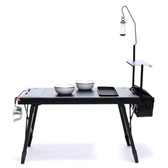アッソブ AS2OV フォールディングテーブル FOLDING TABLE テーブル 机 折り畳み式 高さ調整可能 アルミ 軽量 キャンプ アウトドア バーベキュー 492502-10