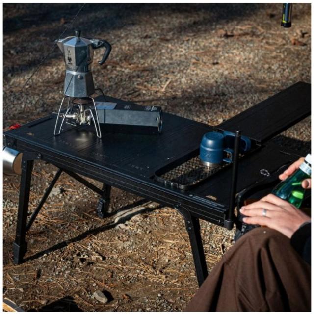 アッソブ AS2OV フォールディングテーブル FOLDING TABLE テーブル 机 折り畳み式 高さ調整可能 アルミ 軽量 キャンプ アウトドア バーベキュー 492502-10