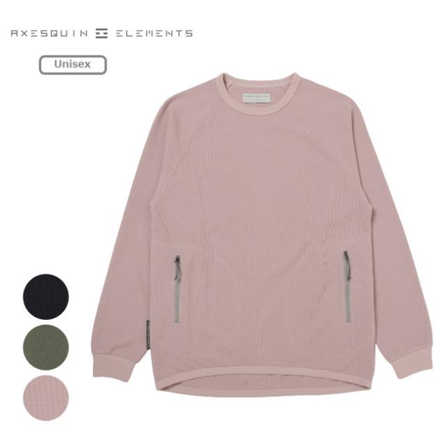 アクシーズクインエレメンツ AXESQUIN ELEMENTS ドライワッフルのロングスリーブＴシャツ ユニセックス アウトドア ロングスリーブ Tシャツ 長袖シャツ 021118