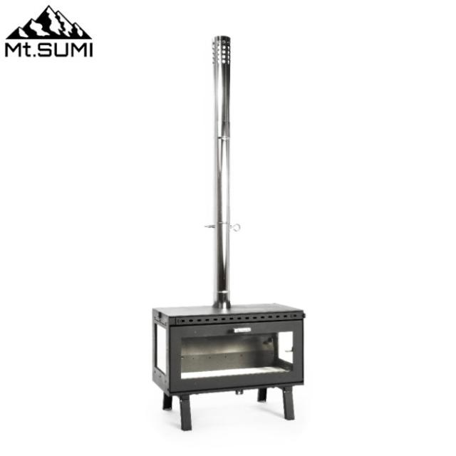 マウントスミ Mt.SUMI アウトドア薪ストーブ ミドラ / Woodstove MIDORA キャンプ 焚き火 グランピング 3面ガラス 省スペース 調理 SG25FWMD