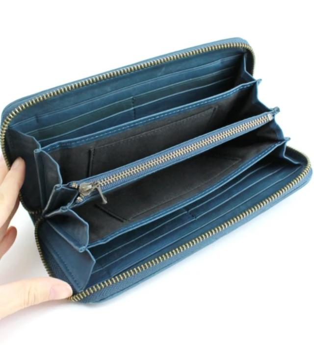 ポニーメッシュ ラウンドファスナー長財布 財布 本革 革財布 柔らかい