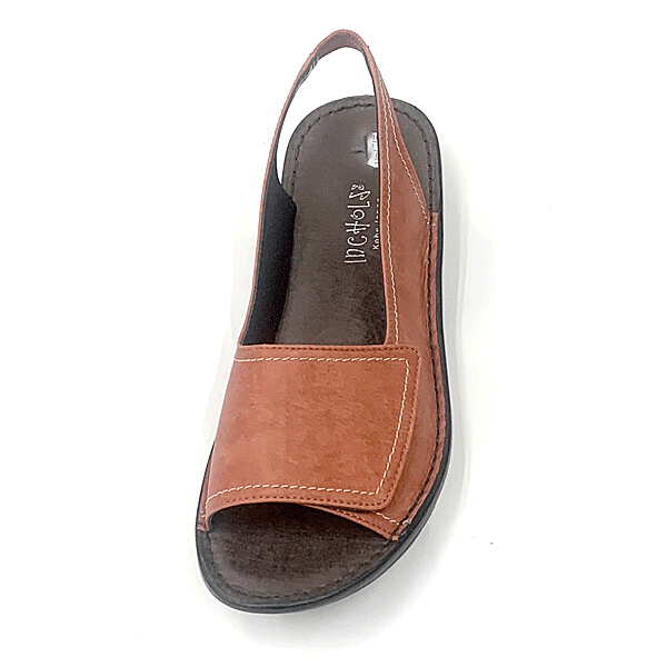 日本製 本革 オープントゥ バックストラップサンダル カラフル