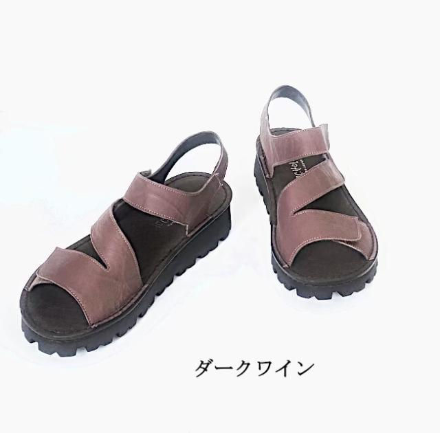日本製 本革 トリプルベルトタンクソールサンダル ゴツゴツ靴底 防滑性