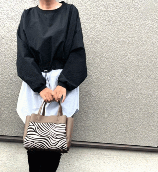 ホースレザーXフェイクレザー トートバッグ アニマル柄 バック 本革