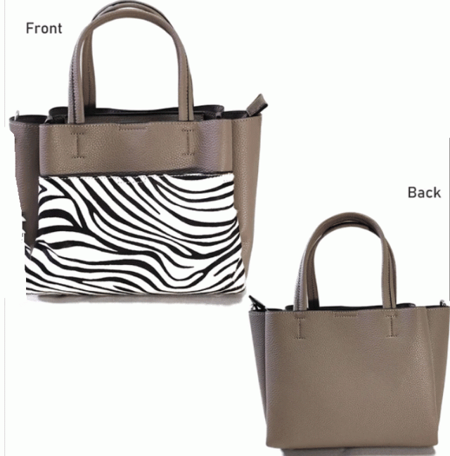 ホースレザーXフェイクレザー トートバッグ アニマル柄 バック 本革