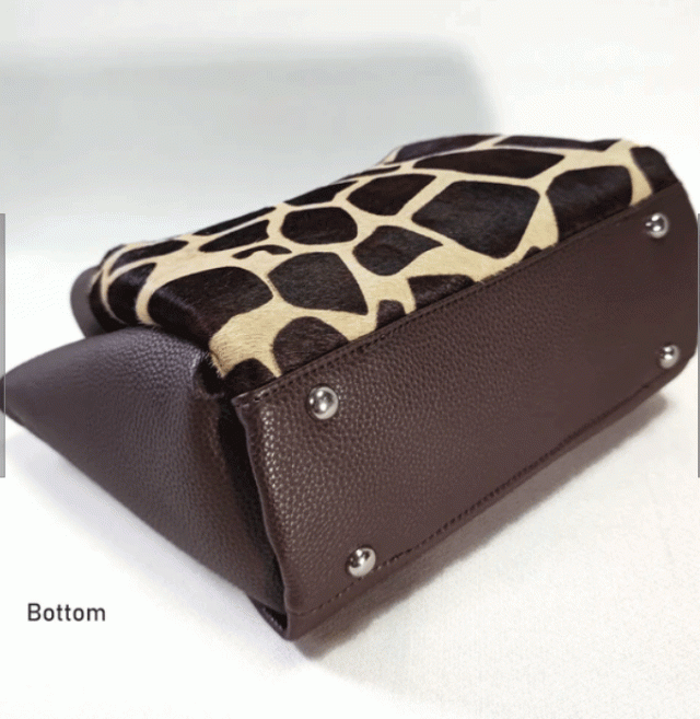 ホースレザーXフェイクレザー トートバッグ アニマル柄 バック 本革